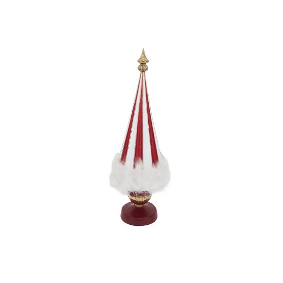 Picture of Red & White Christmas Tree with Fur