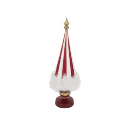 Picture of Tall Red & White Christmas Tree with Fur