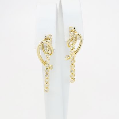 Picture of 14k Yellow Gold Diamond Dangle Earrings 