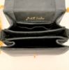 Picture of Vintage 1990s Judith Leiber Black Silk Evening Bag with Braided Gold Strap & Enameled Ram's Heads