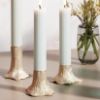 Picture of 'Griffin' Silvered Brass Set of 3 Candlestick Holders