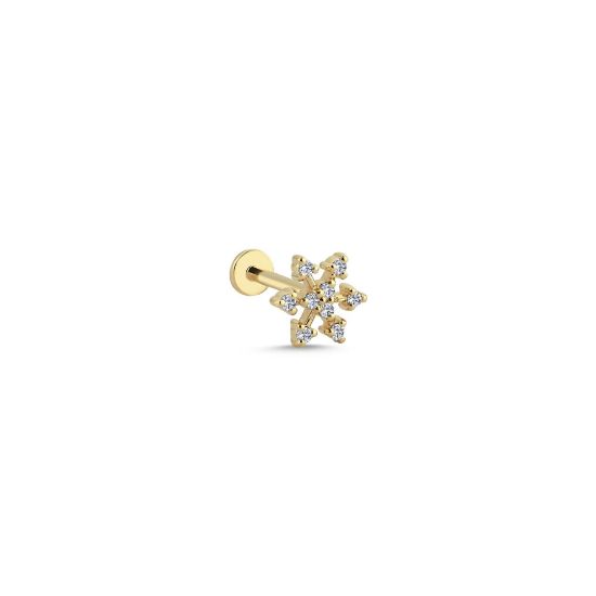Picture of 14k Yellow Gold Diamond Star Tragus Earring