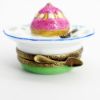 Picture of Limoges Porcelain Strawberry Cream Puff Pastry on Plate with Fork Trinket Box 