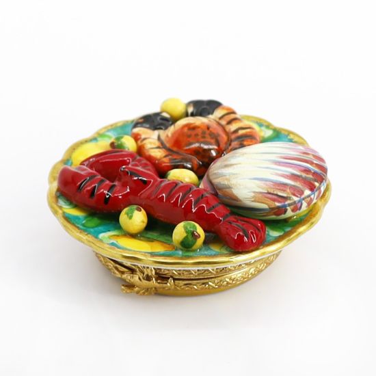 Picture of Limoges Porcelain Seafood Platter Trinket Box