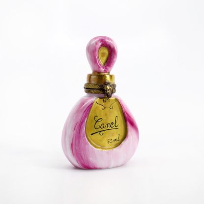 Picture of Limoges Porcelain 'Canel' Pink & Gold Perfume Bottle Trinket Box  