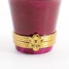 Picture of Limoges Porcelain Yellow Amaryllis Flowers in Purple Pot Trinket Box 