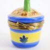 Picture of Limoges Pink Amaryllis in Blue & Yellow Pot Trinket Box
