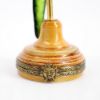 Picture of Limoges Porcelain Green & Yellow Parrot on Perch Trinket Box 