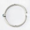Picture of Stainless Steel and 18k White Gold, Blue Topaz and Diamond Bezel Set Bracelet