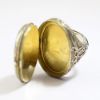 Picture of Vintage Chinese Export Silver Filigree & Jade Adjustable Poison Ring