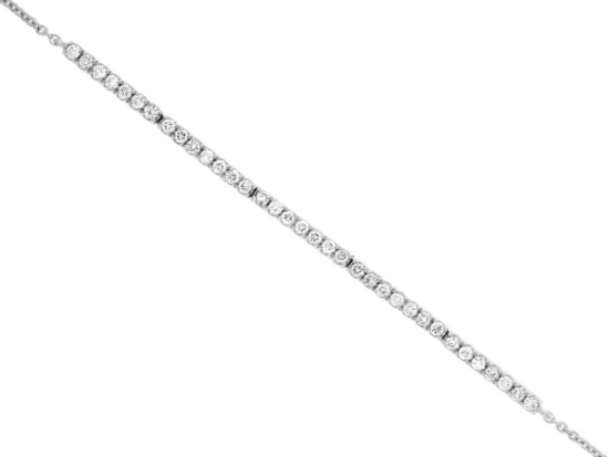 Picture of 14k White Gold Diamond Bar Bracelet