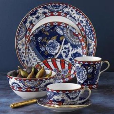 Picture for pattern Victoria's Garden, Blue & Red